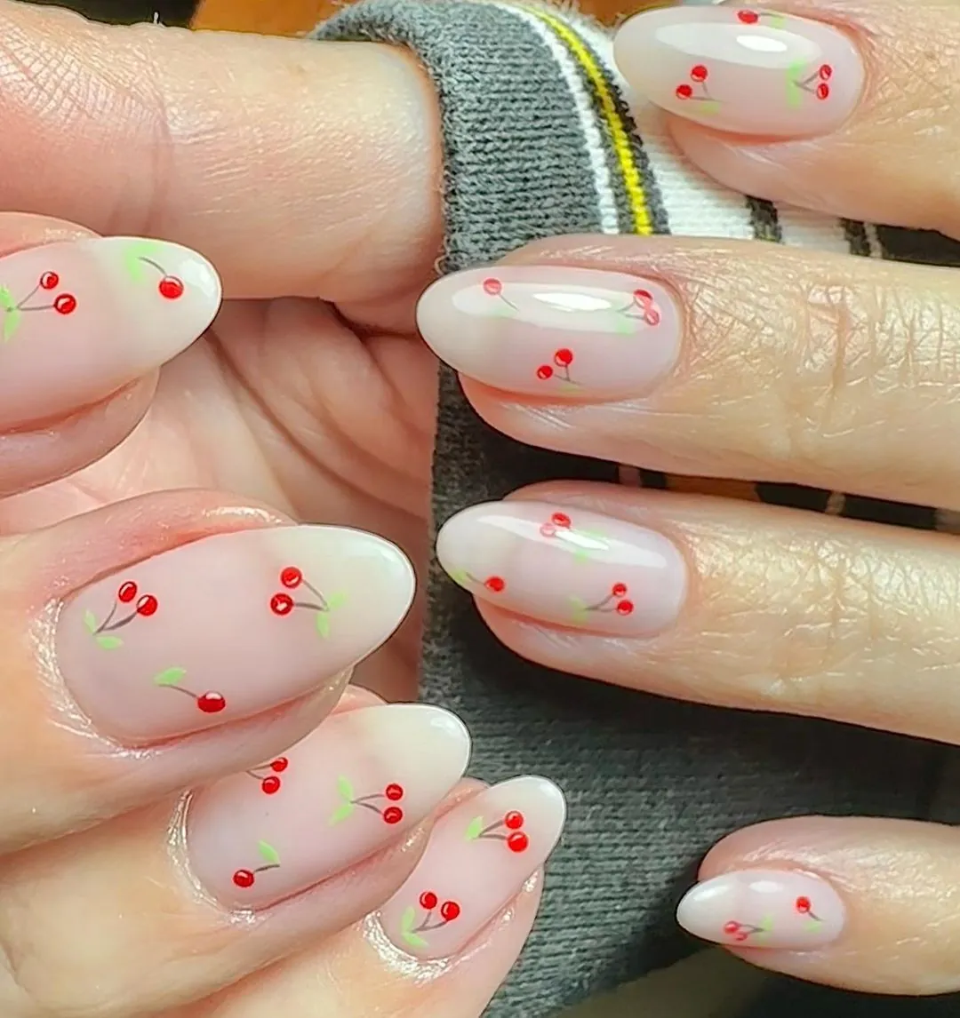 Kourtney Kardashian Barker’s cherry nails
